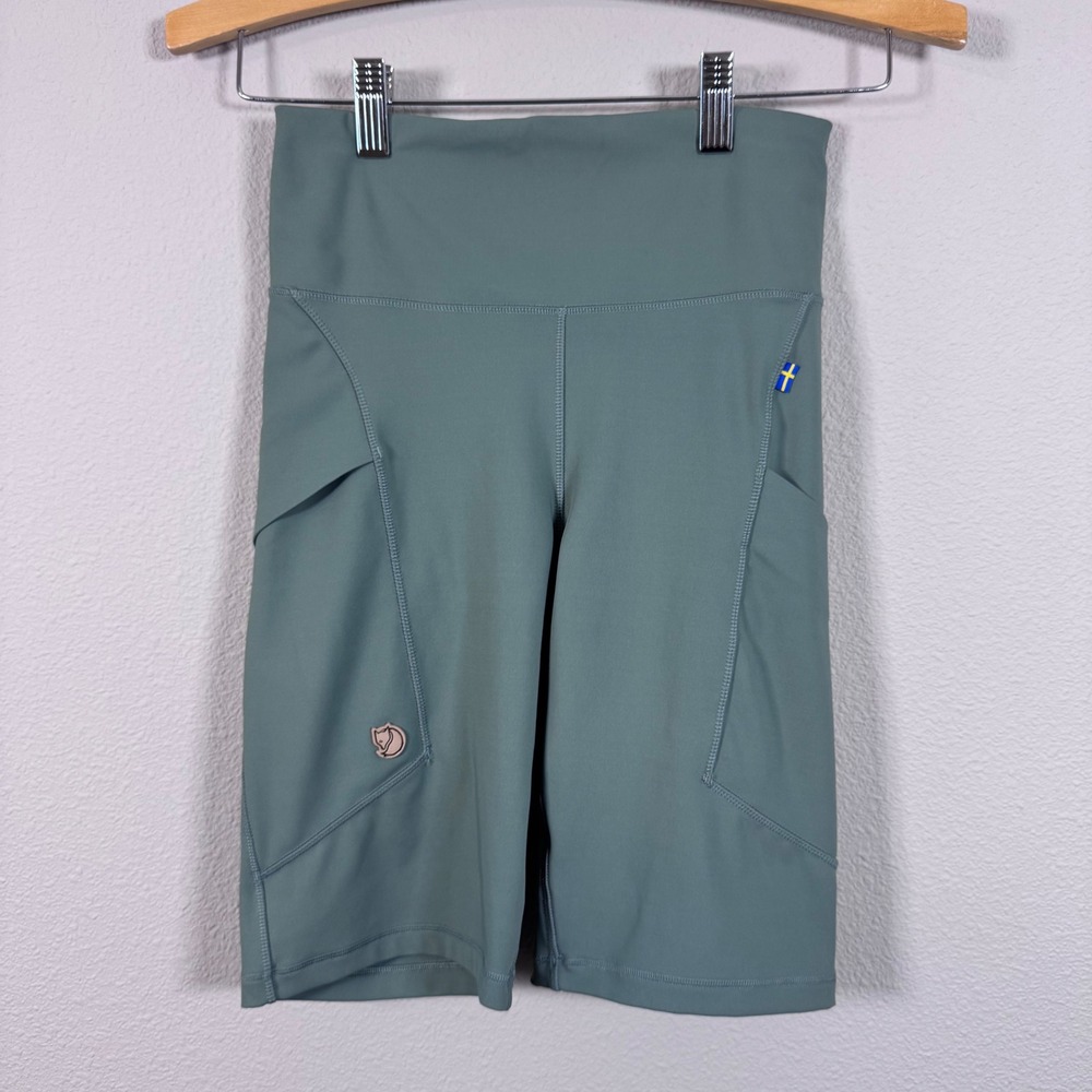 Fjallraven Abisko Bike Shorts Women's Small Sage Green Hiking Athletic Gorpcore